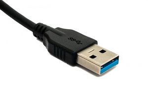 SYSTEM-S USB 3.1 Kabel 1,2 m Typ C Stecker zu A Stecker Schraube Adapter in Schwarz