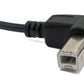 SYSTEM-S USB 2.0 Kabel 100 cm Typ B Stecker zu A Stecker Winkel in Schwarz