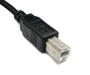 SYSTEM-S USB 2.0 Kabel 50 cm Typ B Stecker zu Buchse Schraube Adapter in Schwarz