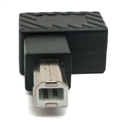 SYSTEM-S USB 2.0 adapter type B male to female angle cable in black