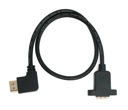 SYSTEM-S HDMI 1.4 Kabel 30 cm Stecker zu Buchse Schraube Winkel Adapter in Schwarz