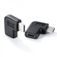Adattatore USB 3.1 Tipo C maschio a 2.0 Micro B femmina cavo angolare in nero