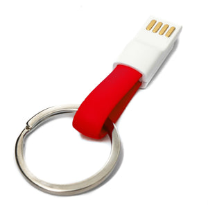 SYSTEM-S USB 3.1 key chain cable 10cm Type C plug to 2.0 Type A plug in red