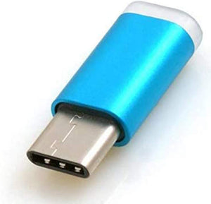 Adaptador conversor System-S USB Tipo C macho a Micro USB hembra en color azul