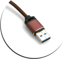 Lade das Bild in den Galerie-Viewer, System-S Micro USB zu USB A 3.0 Kabel 100 cm Lederoptik in Braun
