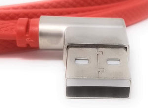 Câble System-S USB 3.1 Type C avec connecteur coudé en ruban plat métallique 123 cm