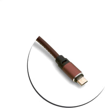 Lade das Bild in den Galerie-Viewer, System-S Micro USB zu USB A 3.0 Kabel 100 cm Lederoptik in Braun
