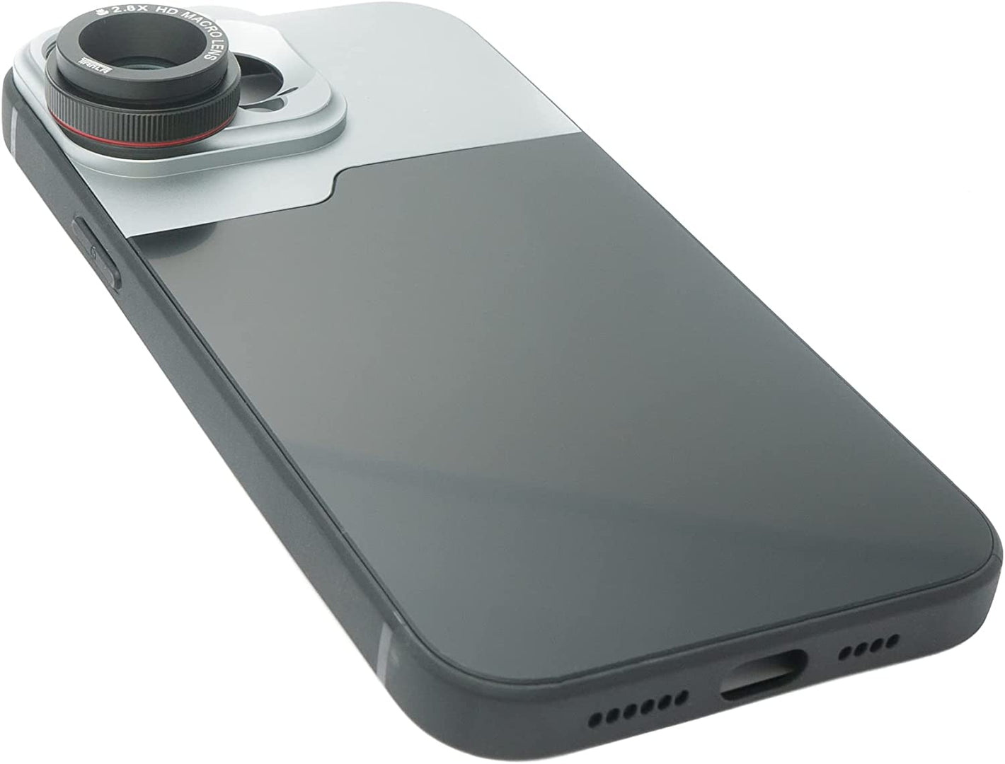 SYSTEM-S Makro Linse 2.8x HD Filter mit Hülle in Schwarz für iPhone 14 Pro Max
