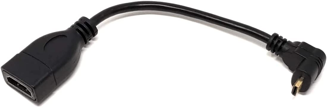 System-S Micro HDMI male up angle to HDMI female cable angled 15cm