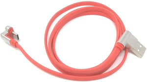 Câble System-S USB 3.1 Type C avec connecteur coudé en ruban plat métallique 123 cm