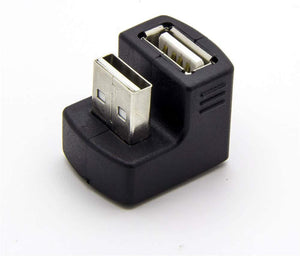 Adaptador System-S USB tipo A macho a USB tipo A hembra en ángulo