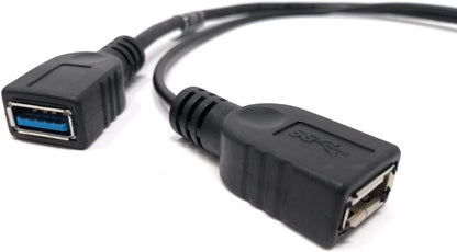 System-S USB Typ A 3.0 Kabel Stecker zu 1 X USB Typ A 3.0 und 1X USB A Typ 2.0 Buchse