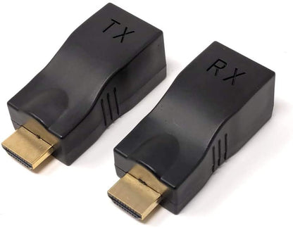 System-S HDMI Standard auf RJ45 CAT5E Cat6 Adapter bis zu 30m für HDTV 1080p