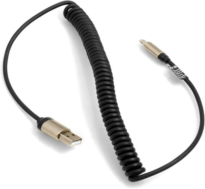 System-S USB Kabel 50-100 cm Micro USB (male) zu USB A 2.0. (male) Adapter Spiralkabel