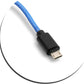System-S Micro USB cable to USB A 2.0. (Male) 25 cm Braided Nylon Sheath Blue