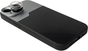 SYSTEM-S Makro Linse 30x Mikroskop Filter mit Hülle in Schwarz für iPhone 14 Plus