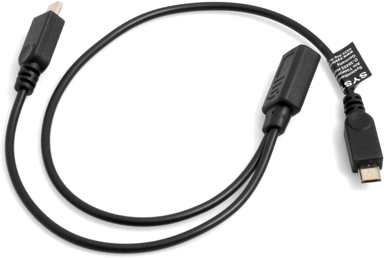 System-S USB Type C input to 2X Micro USB output Y cable splitter adapter cable