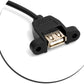 System-S Mini USB 5Pin Kabel auf USB Typ A 2.0 Buchse Panel Mount 50cm