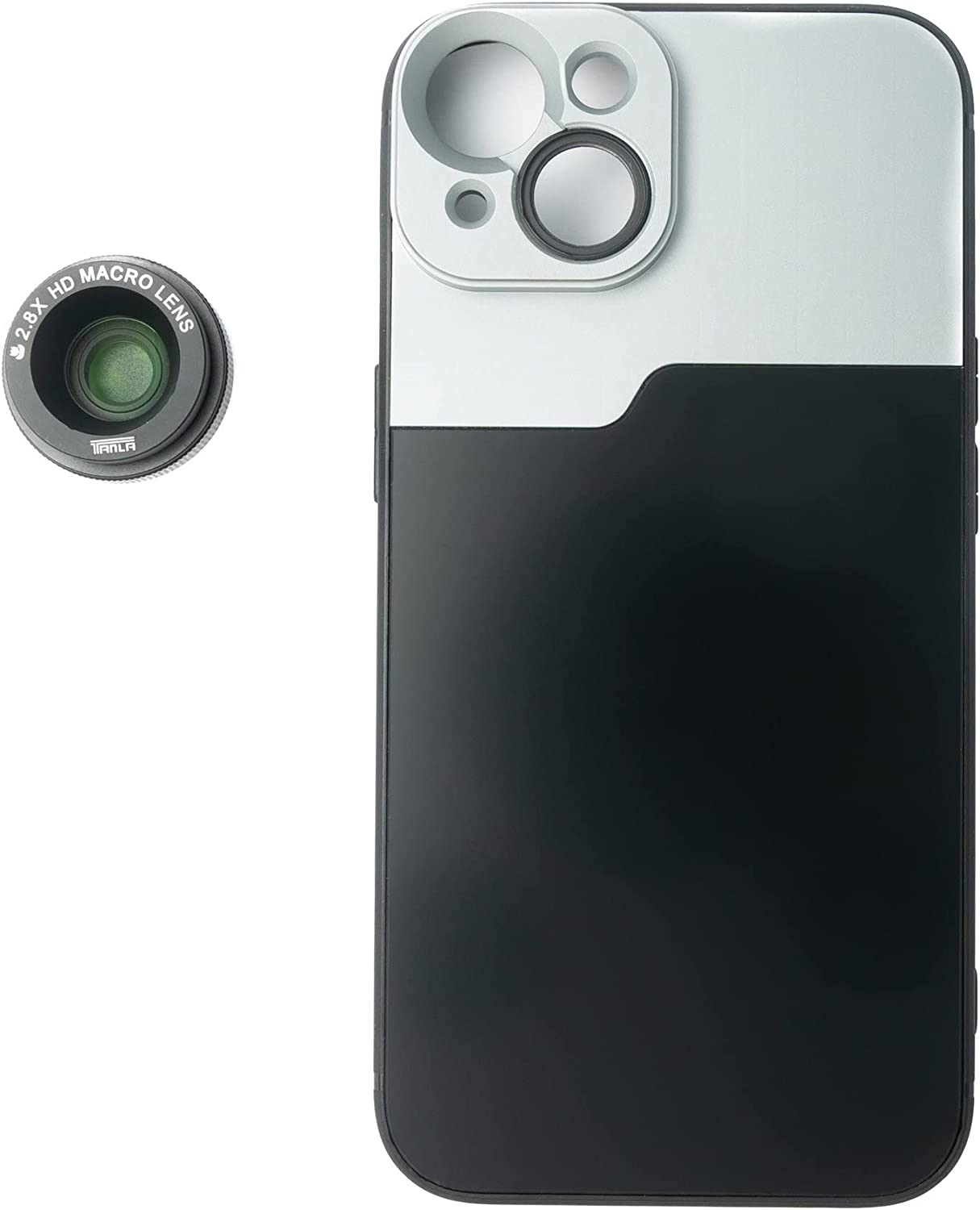 Objectif macro SYSTEM-S Filtre HD 2,8x avec étui en noir pour iPhone 14