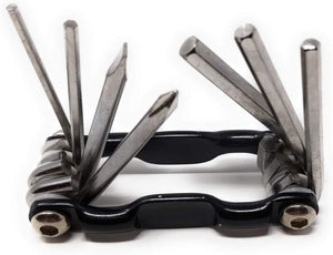 System-S foldable multitool tool kit, black, 7in1