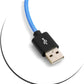 System-S Micro USB cable to USB A 2.0. (Male) 25 cm Braided Nylon Sheath Blue