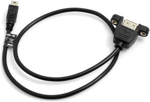 System-S Mini USB 5Pin Cable to USB Type A 2.0 Female Panel Mount 50cm