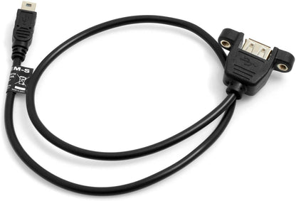 System-S Mini USB 5Pin Kabel auf USB Typ A 2.0 Buchse Panel Mount 50cm