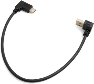 Cable USB System-S tipo A 3.0 acodado hacia arriba a USB tipo C 3.1 acodado 28 cm