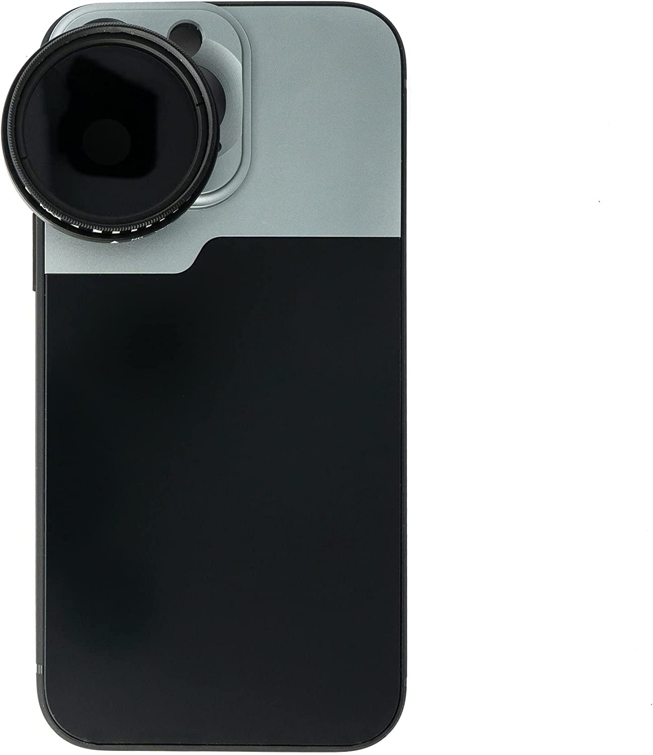 SYSTEM-S ND Vario Filter 37 mm 2 bis 4000 Neutraldichte mit Hülle für iPhone 14 Pro Max