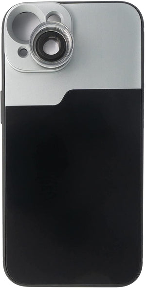 SYSTEM-S Makro Linse 30x Mikroskop Filter mit Hülle in Schwarz für iPhone 14