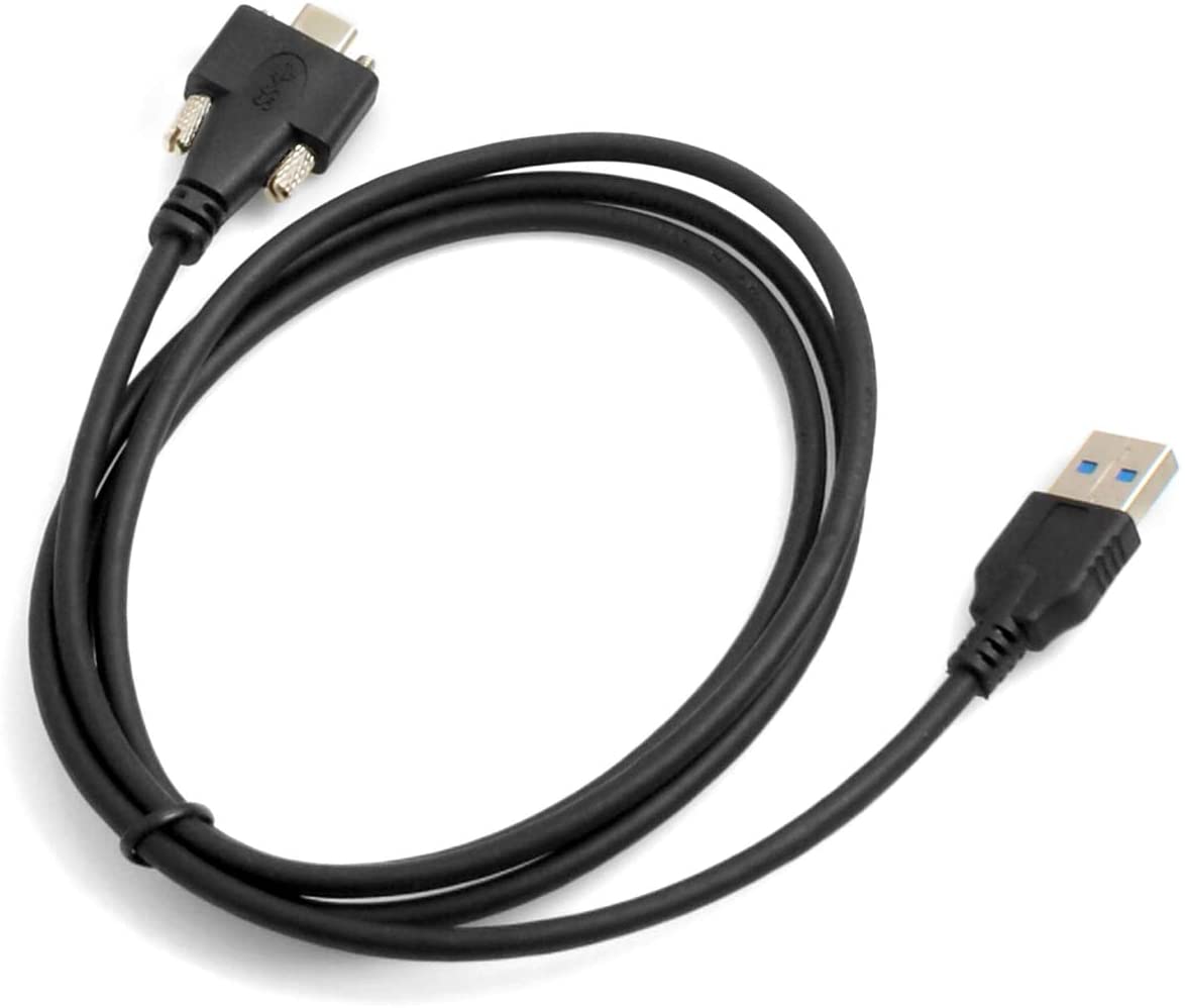 System-S USB cable type C (male) to USB type A 3.0 (male) with locking screw