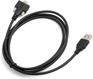 Cable USB System-S tipo C (macho) a USB tipo A 3.0 (macho) con tornillo de bloqueo