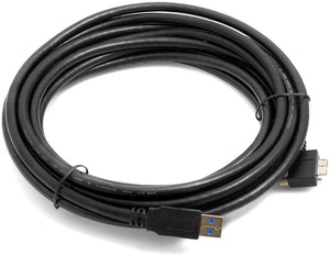 System-S Micro USB 3.0 A cable locking screw left angle, 5 m