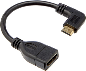 System-S 90° Grad gewinkelt Rechts Winkelstecker Mini-HDMI male auf Standard HDMI female Kabel Adapter