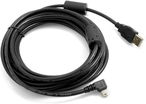 SYSTEM-S Mini USB cable left angled to USB Type A connector data and charging cable 5m