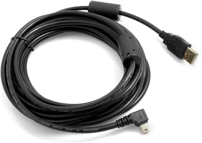 SYSTEM-S Mini USB Kabel Winkelstecker Links gewinkelt auf USB Typ A Stecker Daten- und Ladekabel 5m