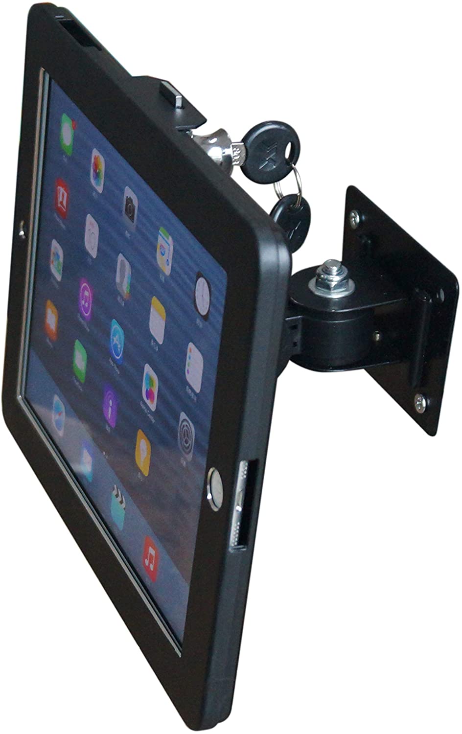 System-S Abschließbare Wandhalterung in Schwarz für iPad Pro 10.5" (2017) iPad Air 3 (2019) A2152 A2123 A2153 A2154 A1701 A1709
