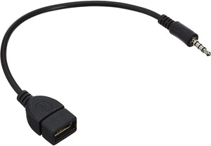 System-S USB Tipo A (Macho) a conector jack de 3,5 mm Cable de audio AUX 20 cm