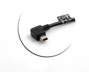 SYSTEM-S Mini USB 90° Cable Left Angled Connector to USB Type A (Male) 90° Right Angled Cable Data Cable Charging Cable 20cm