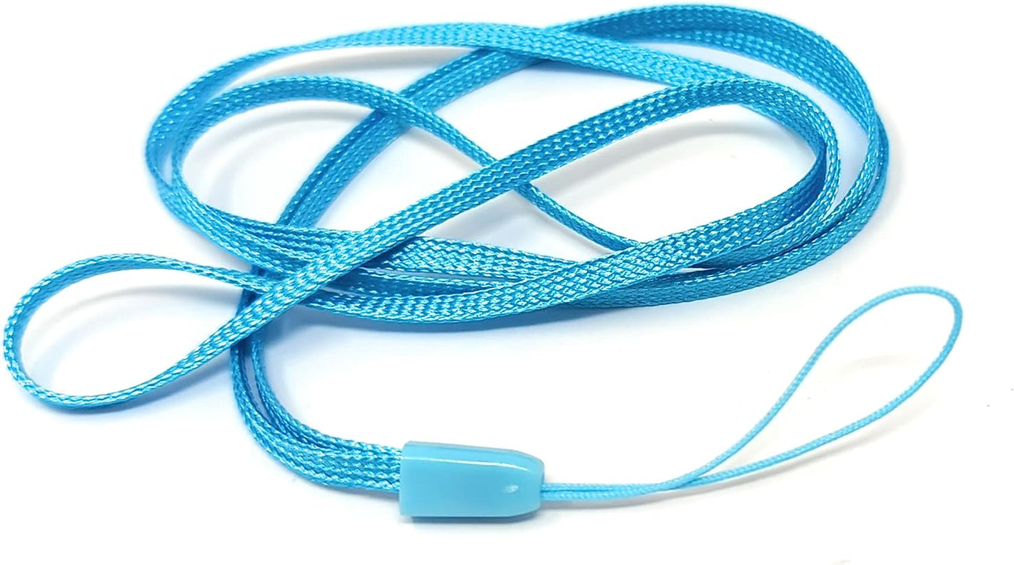 SYSTEM-S 5x collier, tour de cou, lanière avec boucle en bleu pour smartphones lecteurs MP3