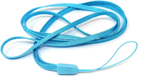 SYSTEM-S 5x Neck Strap Lanyard with Loop in Blue for Smartphone MP3 Player