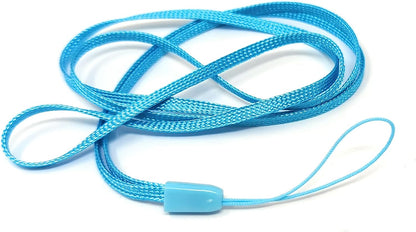 SYSTEM-S 5x Neck Strap Lanyard with Loop in Blue for Smartphone MP3 Player