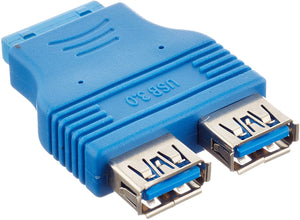 Intestazione della scheda madre System-S da 20 pin a 2X USB A 3.0. adattatore