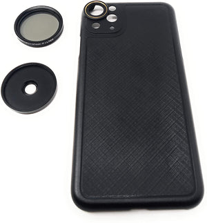 Lente con filtro de polarización (CPL) System-S con funda protectora para iPhone 11 Pro Max