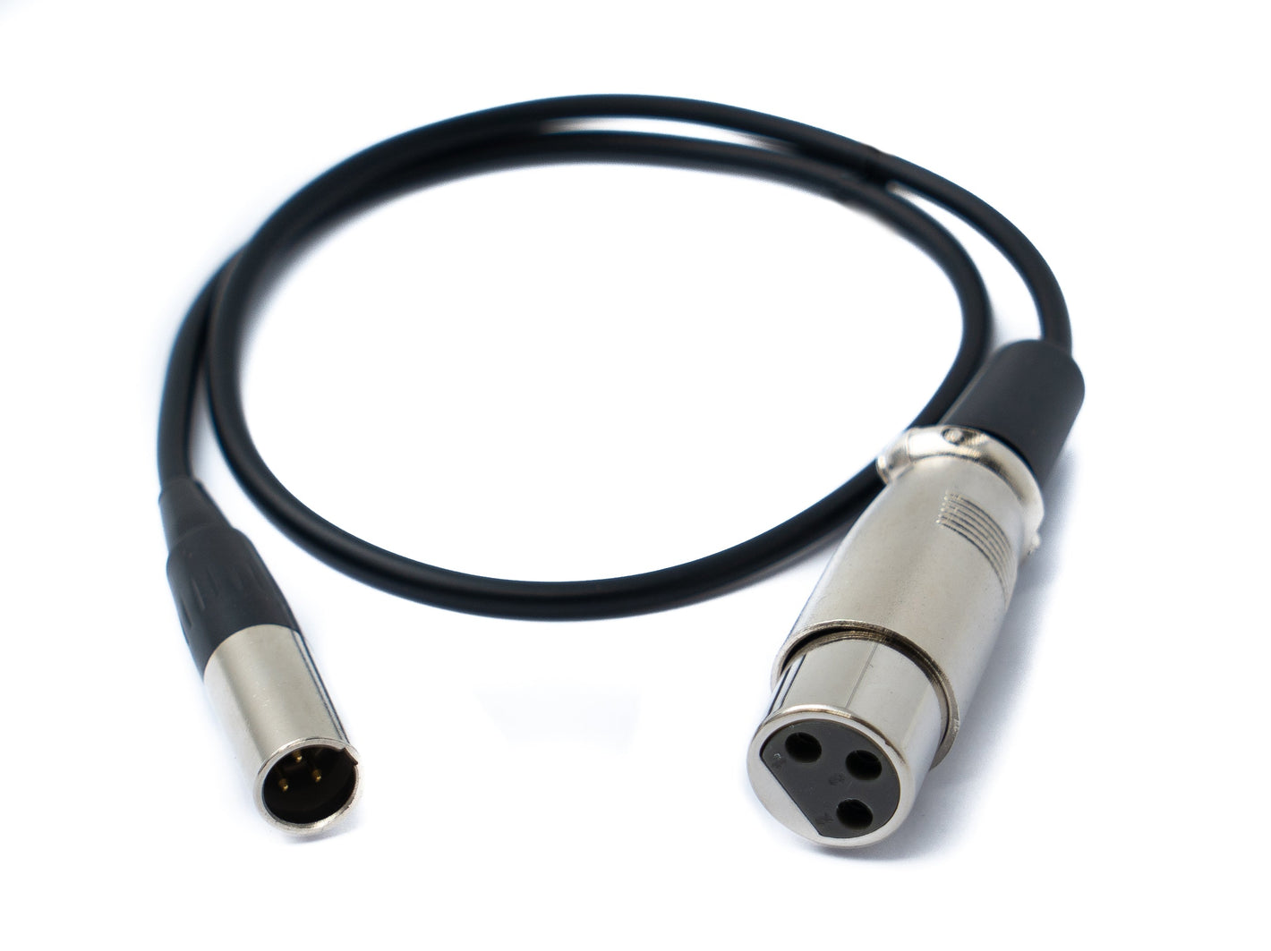 Câble audio SYSTEM-S 50 cm Adaptateur Mini XLR 3 broches mâle vers XLR 3 broches femelle Noir
