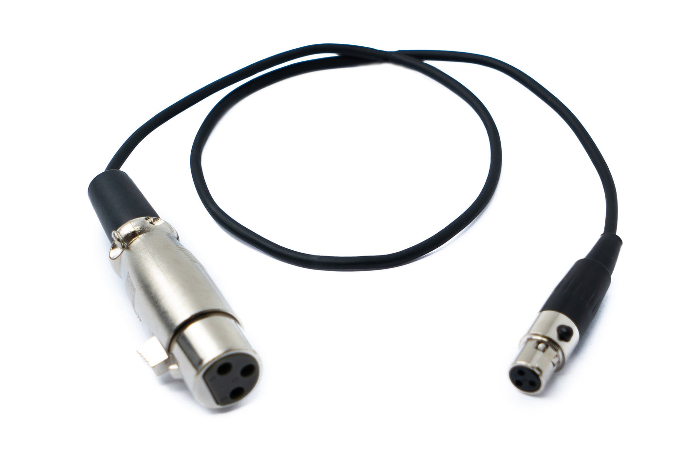 SYSTEM-S Audio Kabel 50 cm Mini XLR 3 polig Buchse zu XLR 3 polig Buchse Schwarz