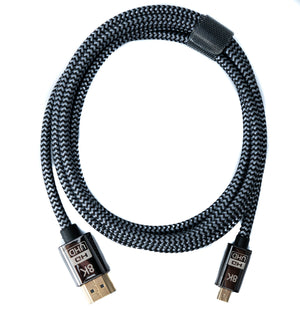 Cavo HDMI 2.1 150 cm tipo A adattatore maschio a micro maschio intrecciato nero