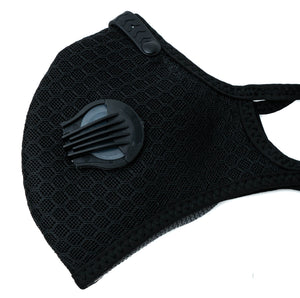 SYSTEM-S Dust Mask Replaceable Activated Carbon Filter Nylon for Outdoor Jogging Black