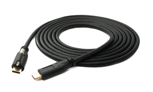 SYSTEM-S USB 3.1 Gen 2 100W Kabel 2 m Typ C Stecker zu Stecker Schraube Adapter in Schwarz