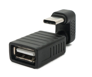 Adaptateur SYSTEM-S USB 3.1 U Turn 180° Type C mâle vers prise Type A 2.0 câble en noir